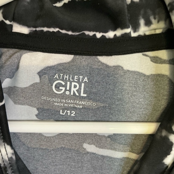 Athleta Girl Black Camouflage Hooded Top - Picture 4 of 6